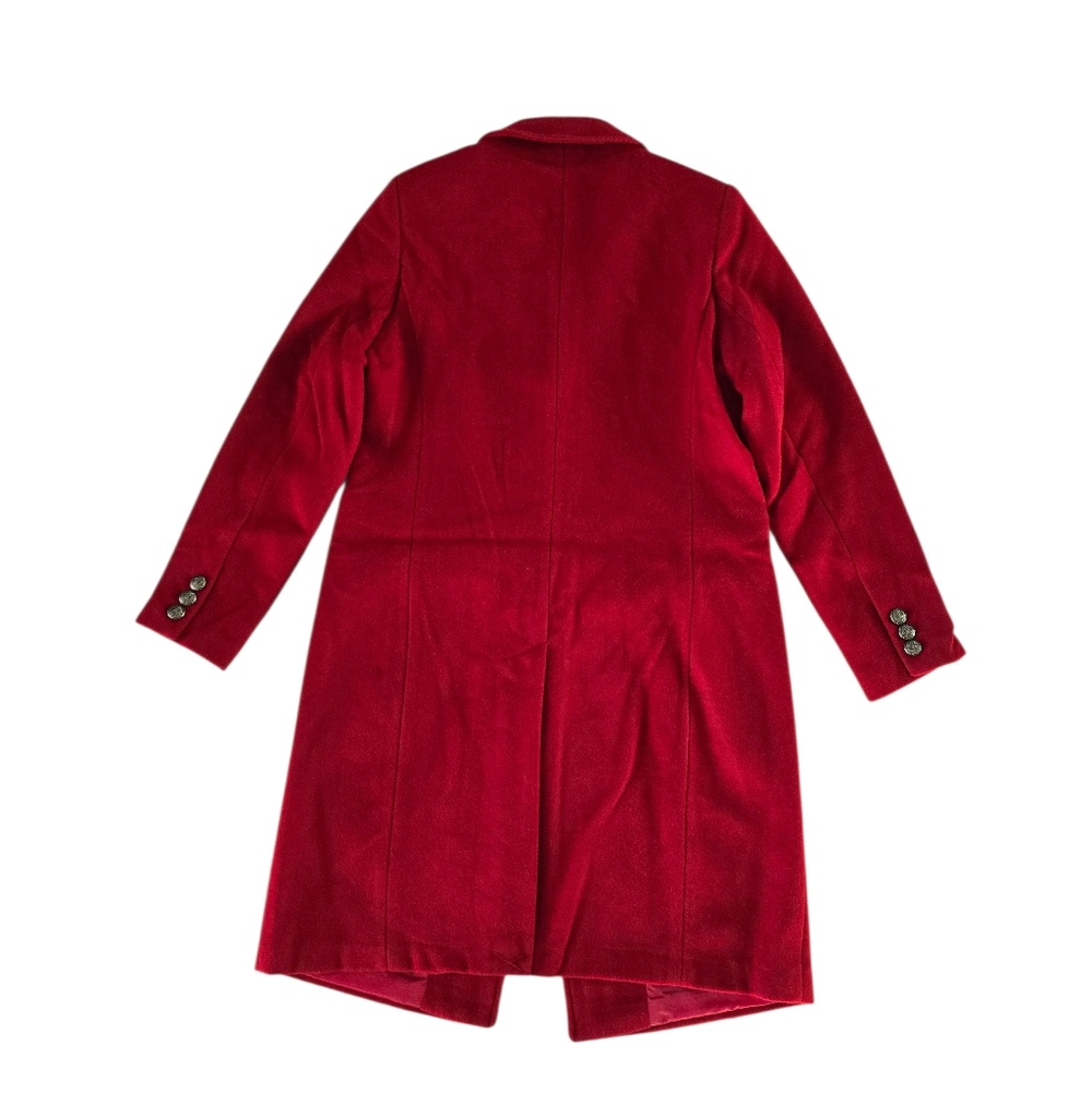 Lauren Ralph Lauren Chest Crest Patch Wool Coat In Festive Red - Picture 7 of 11